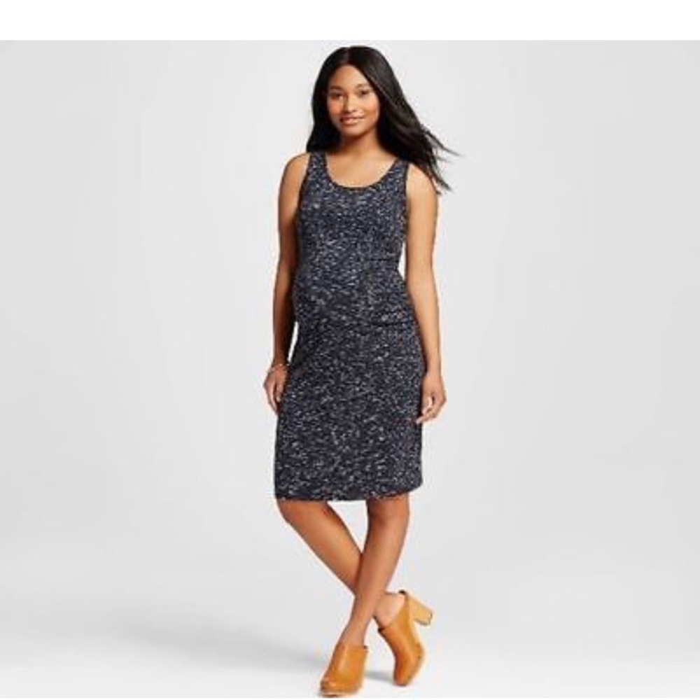 Black and white tank maternity dress
